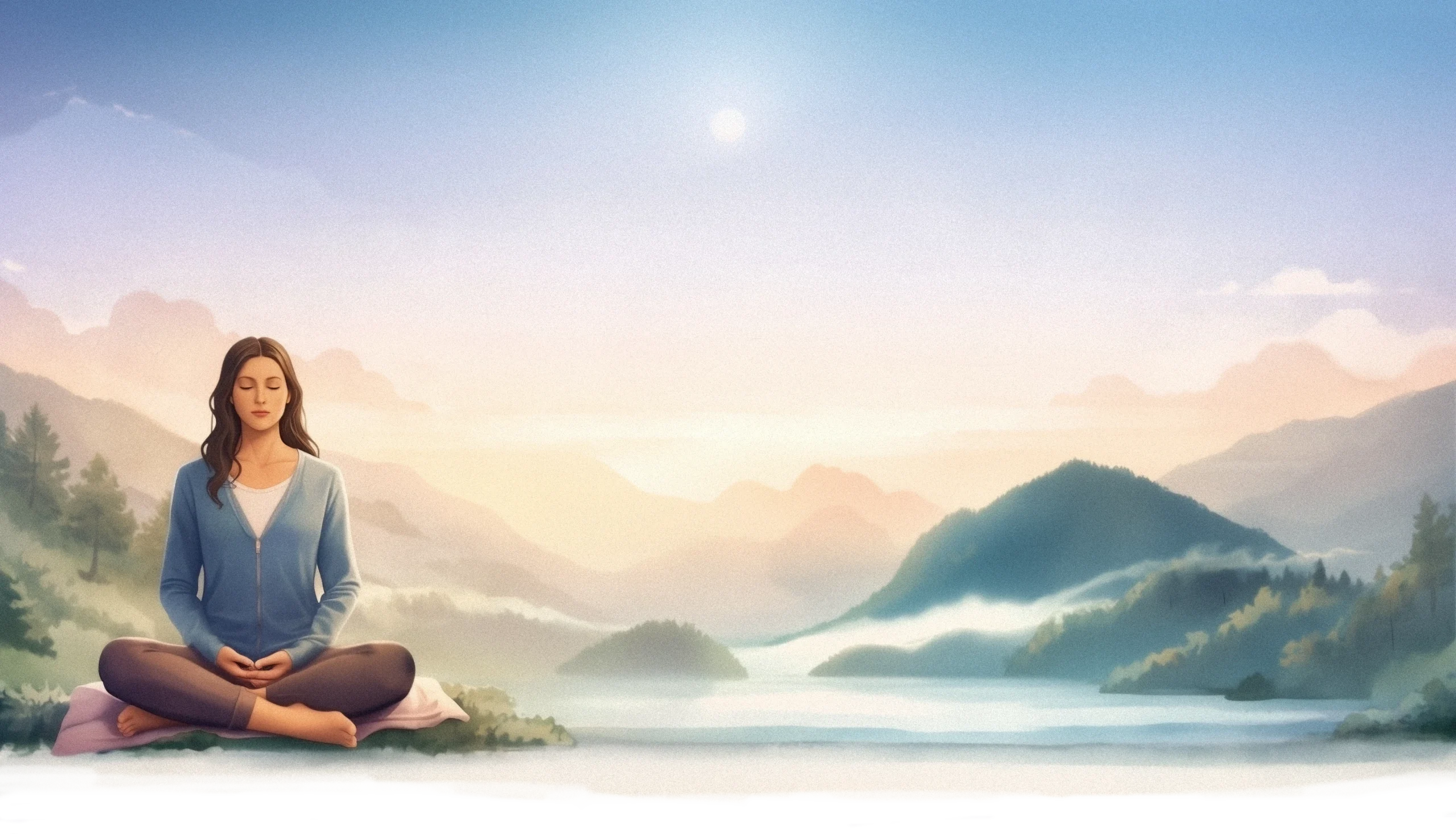 landscape with meditating woman2